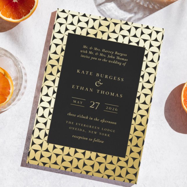 Invitación Con Relieve Metalizado Boda de marcos de formas de Mod (Subido por el creador)