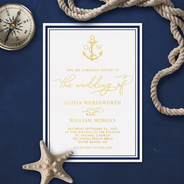 Invitación Con Relieve Metalizado Boda de monograma de Relieve metalizado dorado de  (Subido por el creador)