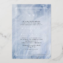 Boda de monograma óptico azul Silver