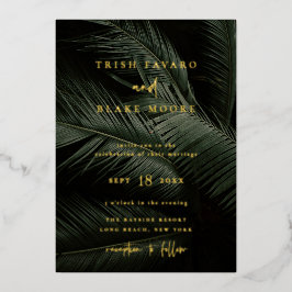 Invitación Con Relieve Metalizado Boda de Moody Tropics