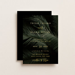 Invitación Con Relieve Metalizado Boda de Moody Tropics