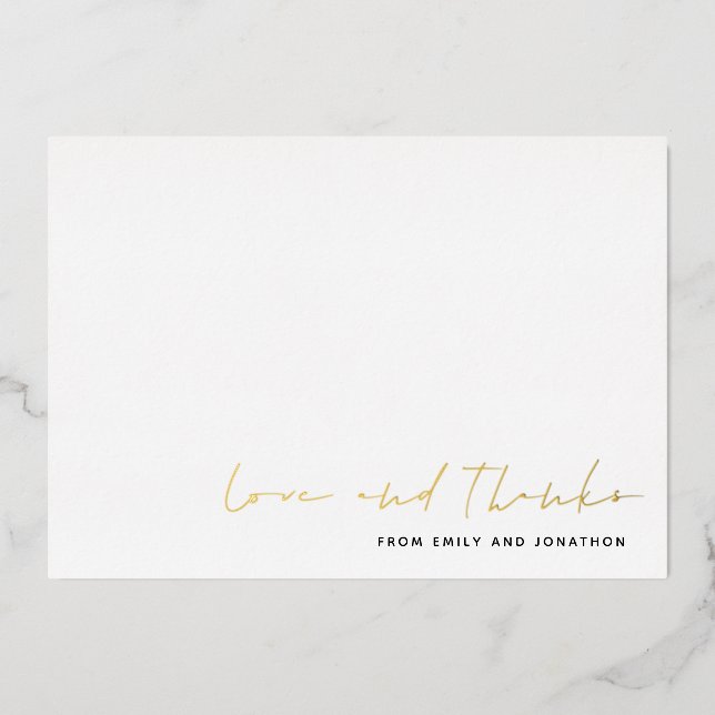 Invitación Con Relieve Metalizado Boda de nombre de script Gracias Relieve metalizad (Anverso)