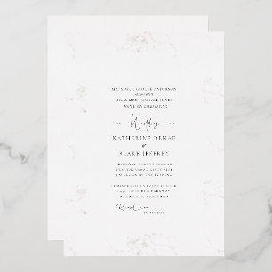 Invitación Con Relieve Metalizado Boda de oro rosa vintage para ambos padres