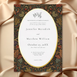Invitación Con Relieve Metalizado Boda de otoño botánica en cottage elegante vintage