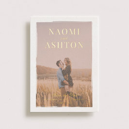 Invitación Con Relieve Metalizado Boda de overlay pinchada Guardar la fecha real oro