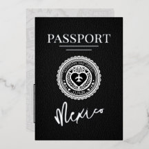 Boda de pasaporte de México negro