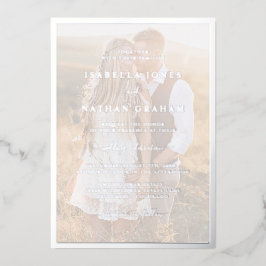 Invitación Con Relieve Metalizado Boda de Plata Moderna