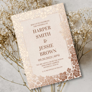 Invitación Con Relieve Metalizado Boda de playa tropical elegante en Hawaii