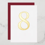 Invitación Con Relieve Metalizado Boda de Relieve metalizado dorado Número de tabla<br><div class="desc">Relieve metalizado de oro real; elija entre oro,  plata o Relieve metalizado de oro rosa. Elija un color o agregue su propio patrón al frente y atrás.</div>
