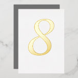 Invitación Con Relieve Metalizado Boda de Relieve metalizado dorado Número de tabla<br><div class="desc">Relieve metalizado de oro real; elija entre oro,  plata o Relieve metalizado de oro rosa. Elija un color o agregue su propio patrón al frente y atrás. Personalizar el tipo de letra a tu gusto.</div>