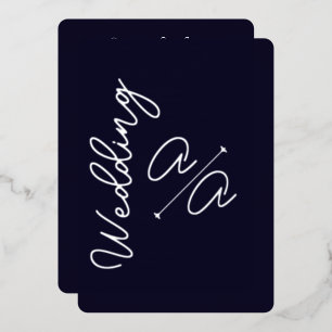 Invitación Con Relieve Metalizado Boda de Relieve metalizado plateado de color sólid