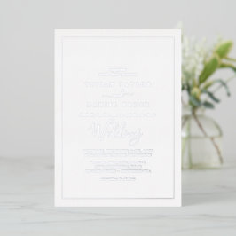 Invitación Con Relieve Metalizado Boda de Relieve metalizado plateado minimalista