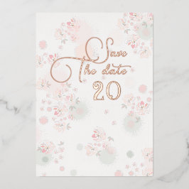 Invitación Con Relieve Metalizado Boda De Rosas De Té De Suavidad Salva La Fecha