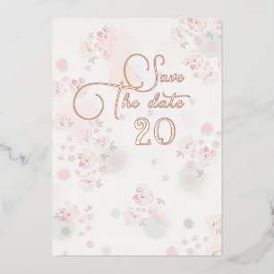 Invitación Con Relieve Metalizado Boda De Rosas De Té De Suavidad Salva La Fecha