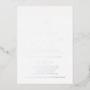 Invitación Con Relieve Metalizado Boda de Sello de Encanto Elegante con Hoja de Oro