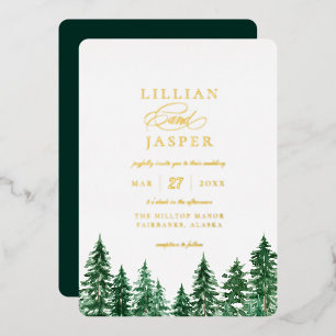 Invitación Con Relieve Metalizado Boda de selva acuática rusa