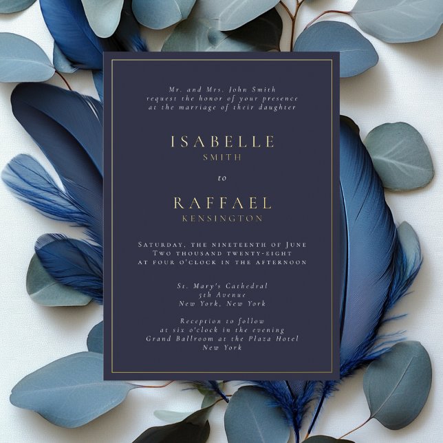 Invitación Con Relieve Metalizado Boda de ubicación múltiple formal elegante de la M (Subido por el creador)