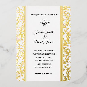 Invitación Con Relieve Metalizado Boda de Vid