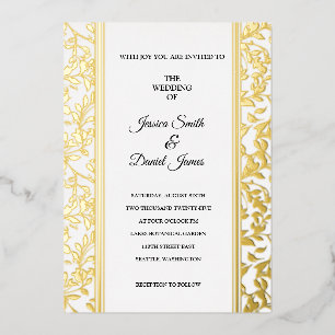 Invitación Con Relieve Metalizado Boda de Vid