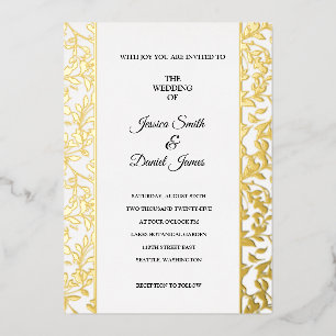 Invitación Con Relieve Metalizado Boda de Vid