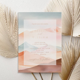 Invitación Con Relieve Metalizado Boda del desierto de Pastel Boho