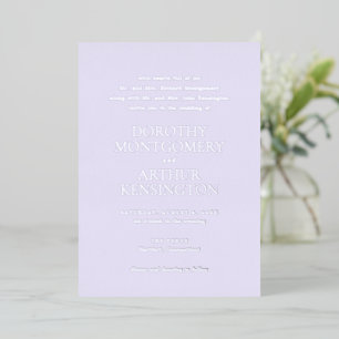 Invitación Con Relieve Metalizado Boda elegante con lila moderna