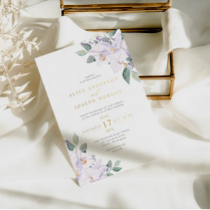 Invitación Con Relieve Metalizado Boda elegante de acuarela con vegetación y orquíde