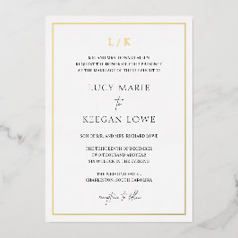 Invitación Con Relieve Metalizado Boda elegante de monograma eterno