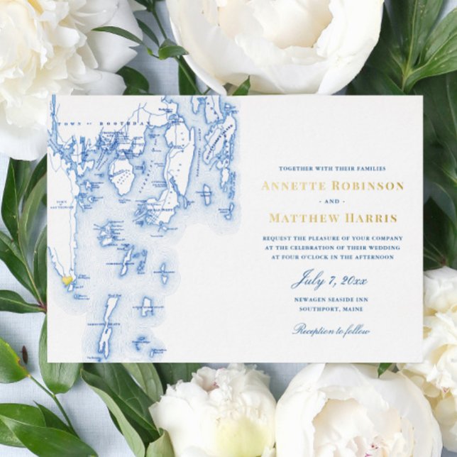 Invitación Con Relieve Metalizado Boda elegante del Southport Maine (Subido por el creador)