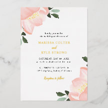 Boda elegante floral de acuarela rosa
