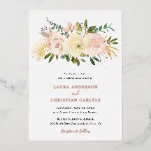 Boda elegante floral rosa rubor