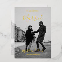 Boda elegante foto dorada de color blanco negro