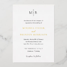 Invitación Con Relieve Metalizado Boda elegante moderna