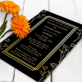 Invitación Con Relieve Metalizado Boda elegante moderna