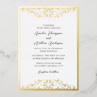 Boda Elegante Remolino de Oro Negro