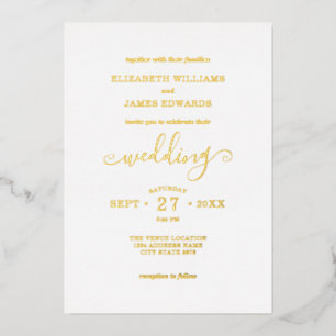 Invitación Con Relieve Metalizado Boda Elegante Rústica Bohemiana Dorada