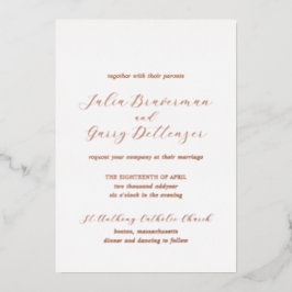 Invitación Con Relieve Metalizado Boda elegante tradicional