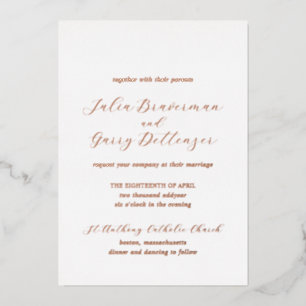 Invitación Con Relieve Metalizado Boda elegante tradicional