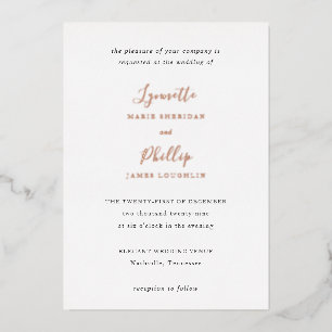 Invitación Con Relieve Metalizado Boda elegante tradicional