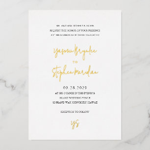 Invitación Con Relieve Metalizado Boda elegante y moderna de Yasmin