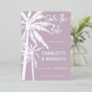 Invitación Con Relieve Metalizado Boda en la playa con palmeras de plata