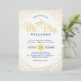 Invitación Con Relieve Metalizado BODA ESTILO MODERNO mini confetti