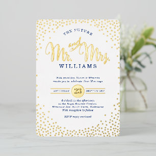 Invitación Con Relieve Metalizado BODA ESTILO MODERNO mini confetti