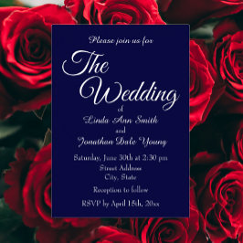 Invitación Con Relieve Metalizado Boda estilo sencillo azul marino