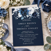 Boda Floral Azul Marino Polvoriento