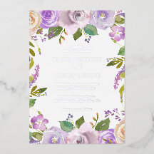 Boda floral elegante con acuarela de lila