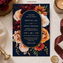 Boda Floral Naranja Burgundy Marina Oscura y Malhu