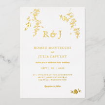 Boda floral romántica con pan de oro