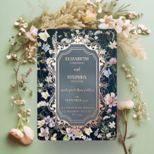 Boda Floral Vintage Elegante de Azul Polvoriento