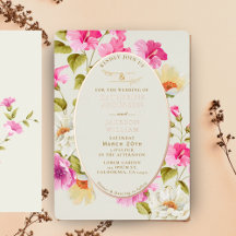 Boda flores rosadas florales vintage oro rosa